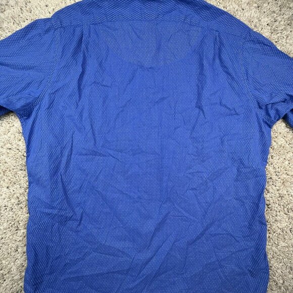Polo Ralph Lauren Shirt Large Blue Geometric Print Button Up Long Sleeve Mens - Picture 8 of 8